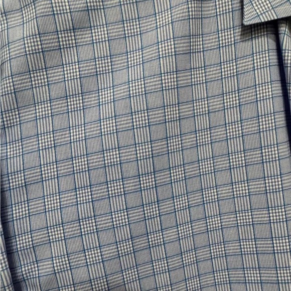 Esquire Men's Classic Blue Plaid check suit button down long sleeve dress shirt - Picture 3 of 4